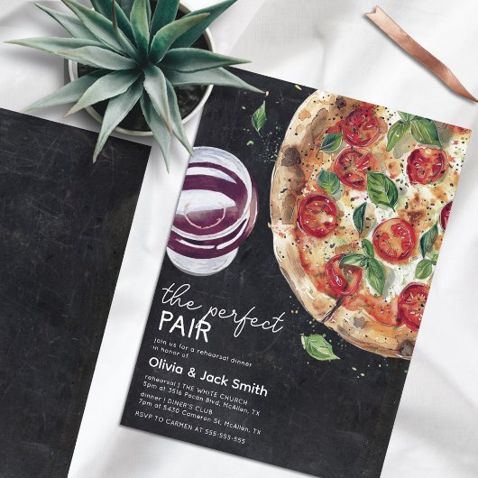 Wein und Pizza Perfect Pair Probe Dinner Einladung