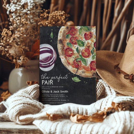 Wein und Pizza Perfect Pair Probe Dinner Einladung