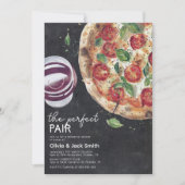 Wein und Pizza Perfect Pair Probe Dinner Einladung (Vorderseite)