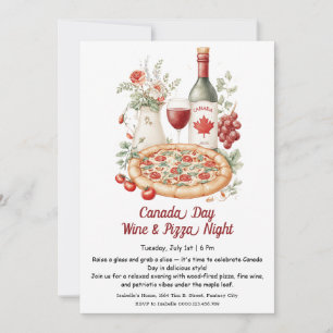 Wein- und Pizzanacht-Feier Canada Day Einladung