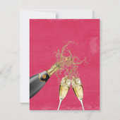 Wein und Rosa Peony Brunch & Bubbly Einladung (Rückseite)