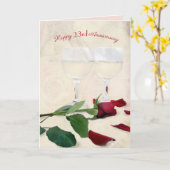 Wein und Rose 23. Jubiläumskarte Karte (Gelbe Blume)