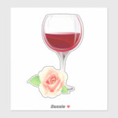 Wein und Rose Aufkleber (Blatt)