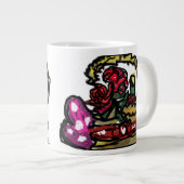 Wein und Rose Jumbo-Tasse (Vorderseite Rechts)