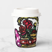 Wein und Rose Pappbecher (Rückseite)