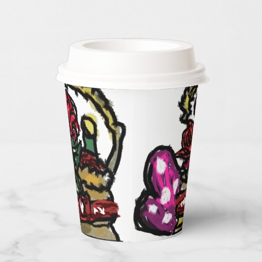 Wein und Rose Pappbecher (Rechts)