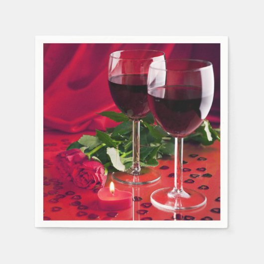 Wein und Rose Serviette (Vorderseite)