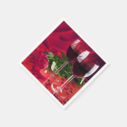 Wein und Rose Serviette (Ecke)