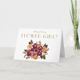 Wein und Rose wirst du mein Blumenmädchen sein? Einladung