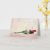 Wein und Rote Rose 50 Jahre alt Karte (Gelbe Blume)