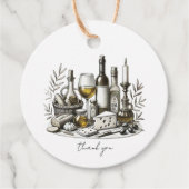 Wein und Snacks Geschenkanhänger (Vorderseite)