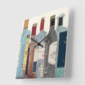 Wein und Spirituosen Quadratische Wanduhr (Winkel)