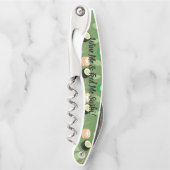 Wein und Sushi Green Monogram Kellnermesser (Vorderseite)