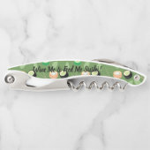 Wein und Sushi Green Monogram Kellnermesser (Vorderseite)