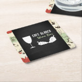 Wein und Trauben, Blumenkohl Bar/Weinkeller Rechteckiger Pappuntersetzer (angewinkelt)