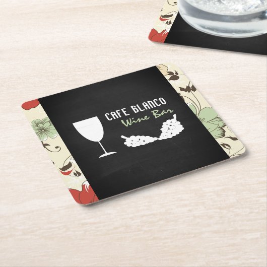 Wein und Trauben, Blumenkohl Bar/Weinkeller Rechteckiger Pappuntersetzer (angewinkelt)