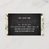 Wein und Trauben, Blumenkohl Bar/Weinkeller Visitenkarte (Rückseite)