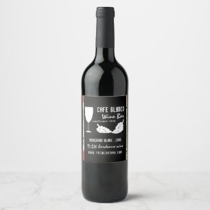 Wein und Trauben, Blumenkohl Bar/Weinkeller Weinetikett
