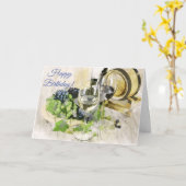 Wein und Trauben Geburtstag Karte (Gelbe Blume)
