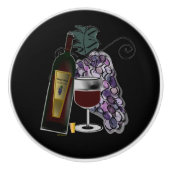 Wein und Trauben Keramikknauf (Vorderseite)