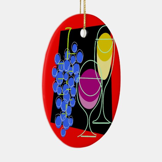 Wein und Trauben Keramikornament (Rechts)