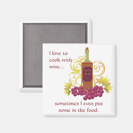 Wein und Trauben Magnet (Vorderseite/Rückseite)