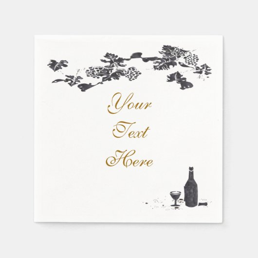 Wein und Trauben Napkin Serviette (Vorderseite)