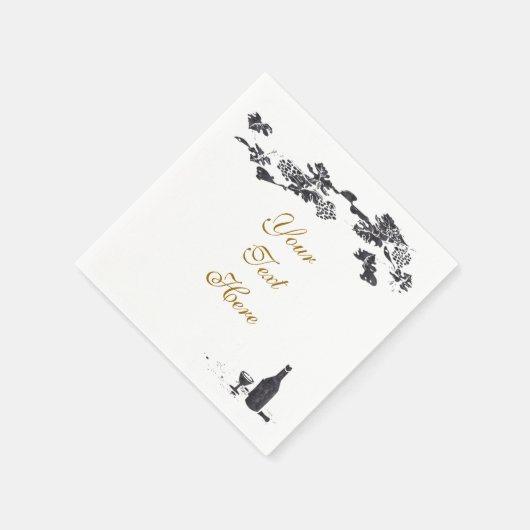 Wein und Trauben Napkin Serviette (Ecke)