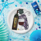 Wein und Trauben Pappteller (Party)