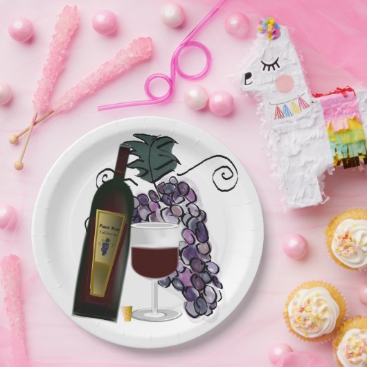 Wein und Trauben Pappteller (Party)