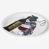 Wein und Trauben Pappteller (Schrägansicht)