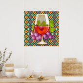 Wein und Trauben Poster (Küche)