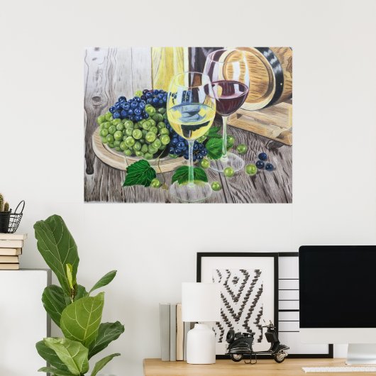 Wein und Trauben Poster (Heimbüro)