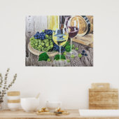 Wein und Trauben Poster (Küche)