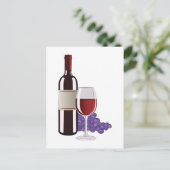 Wein und Trauben Postkarte (Stehend Vorderseite)
