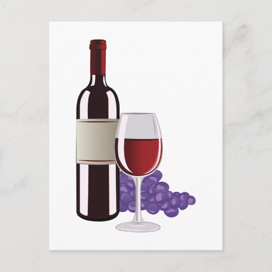 Wein und Trauben Postkarte (Vorderseite)