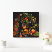 Wein und Trauben Quadratische Wanduhr (Zuhause)