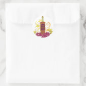 Wein und Trauben Runder Aufkleber (Tasche)