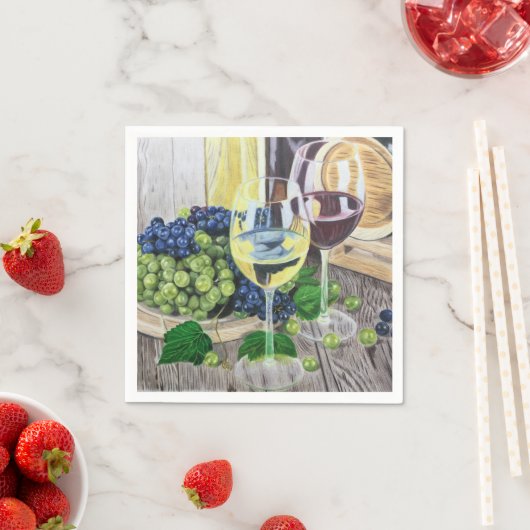 Wein und Trauben Serviette (Beispiel)