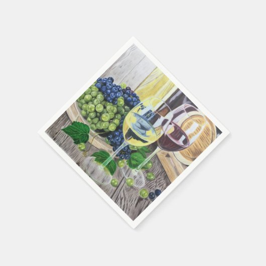 Wein und Trauben Serviette (Ecke)