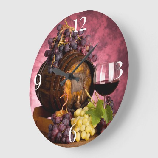 Wein und Trauben Stillleben Große Wanduhr (Winkel)