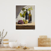 Wein- und Trauben-Stillleben-Plakat Poster (Küche)