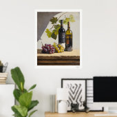 Wein- und Trauben-Stillleben-Plakat Poster (Heimbüro)