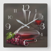 Wein und Trauben Stillleben Uhr (Vorderseite)