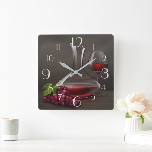 Wein und Trauben Stillleben Uhr (Zuhause)