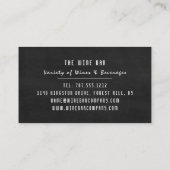 Wein und Trauben, Tafelwein/Bar Visitenkarte (Rückseite)