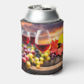 Wein und Trauben Vergnügen Schöne Gemütlichkeit Dosenkühler (Kanne Rückseite)