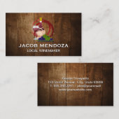 Wein und Trauben | Wein Stain Wood Visitenkarte (Vorne/Hinten)