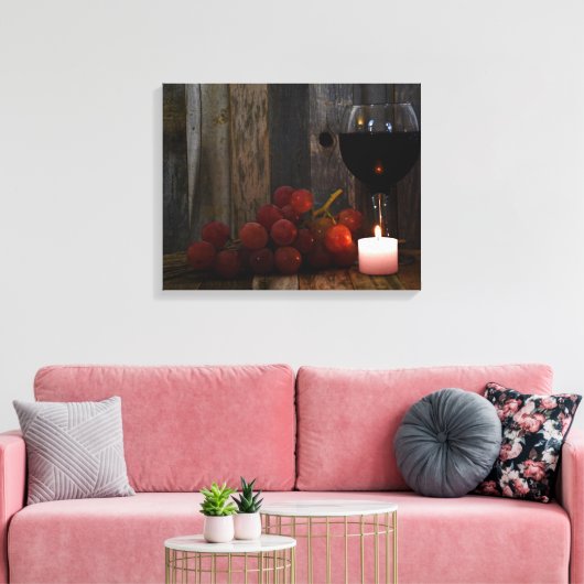 Wein und Traubenglühen Leinwanddruck (Insitu (Wohnzimmer))