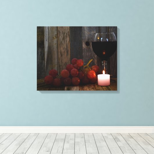 Wein und Traubenglühen Leinwanddruck (Insitu (Holzboden))